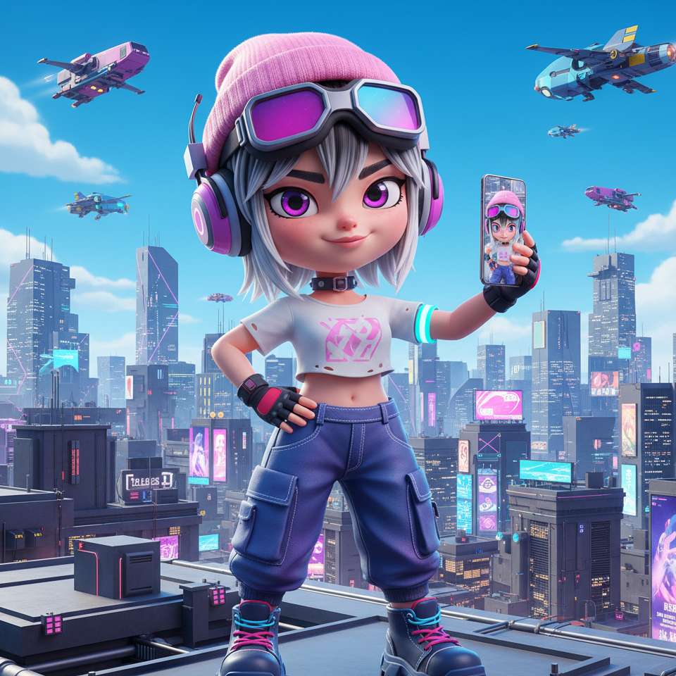 赛博未来 Q 版女孩